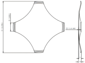 Four legs Dome Switch drawing