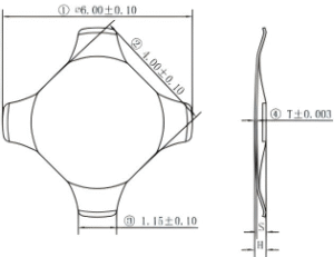 Four legs Dome Switch drawing