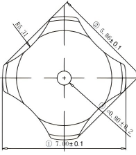 Four legs Dome Switch drawing