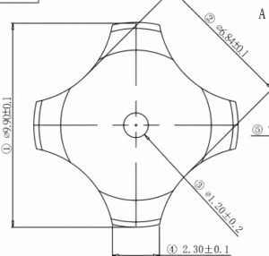 Four legs Dome Switch drawing